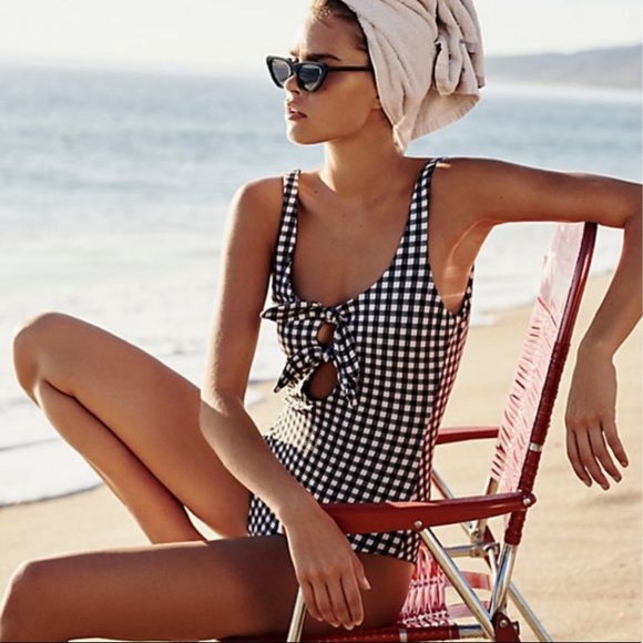 Mara Hoffman Other - mara hoffman // maven gingham front tie swimsuit